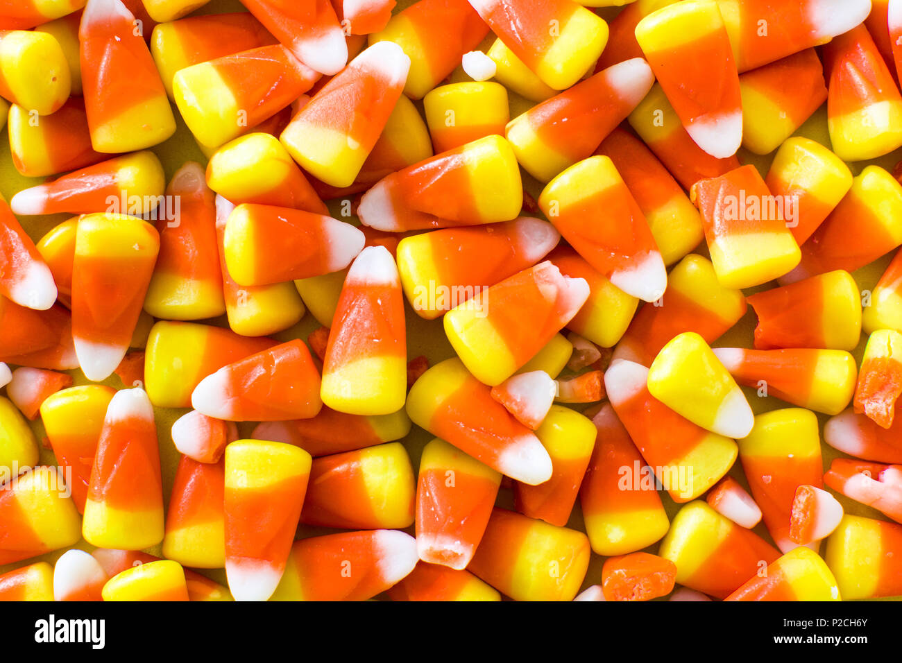 Typische Halloween Candy corn Hintergrund Stockfoto