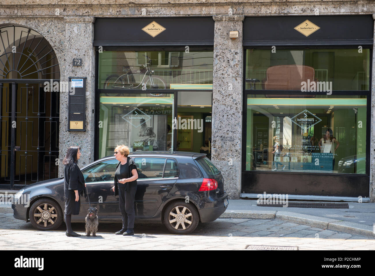 Milano. Street Scene von klassischen italienischen Barberino Friseur. Italien. Stockfoto