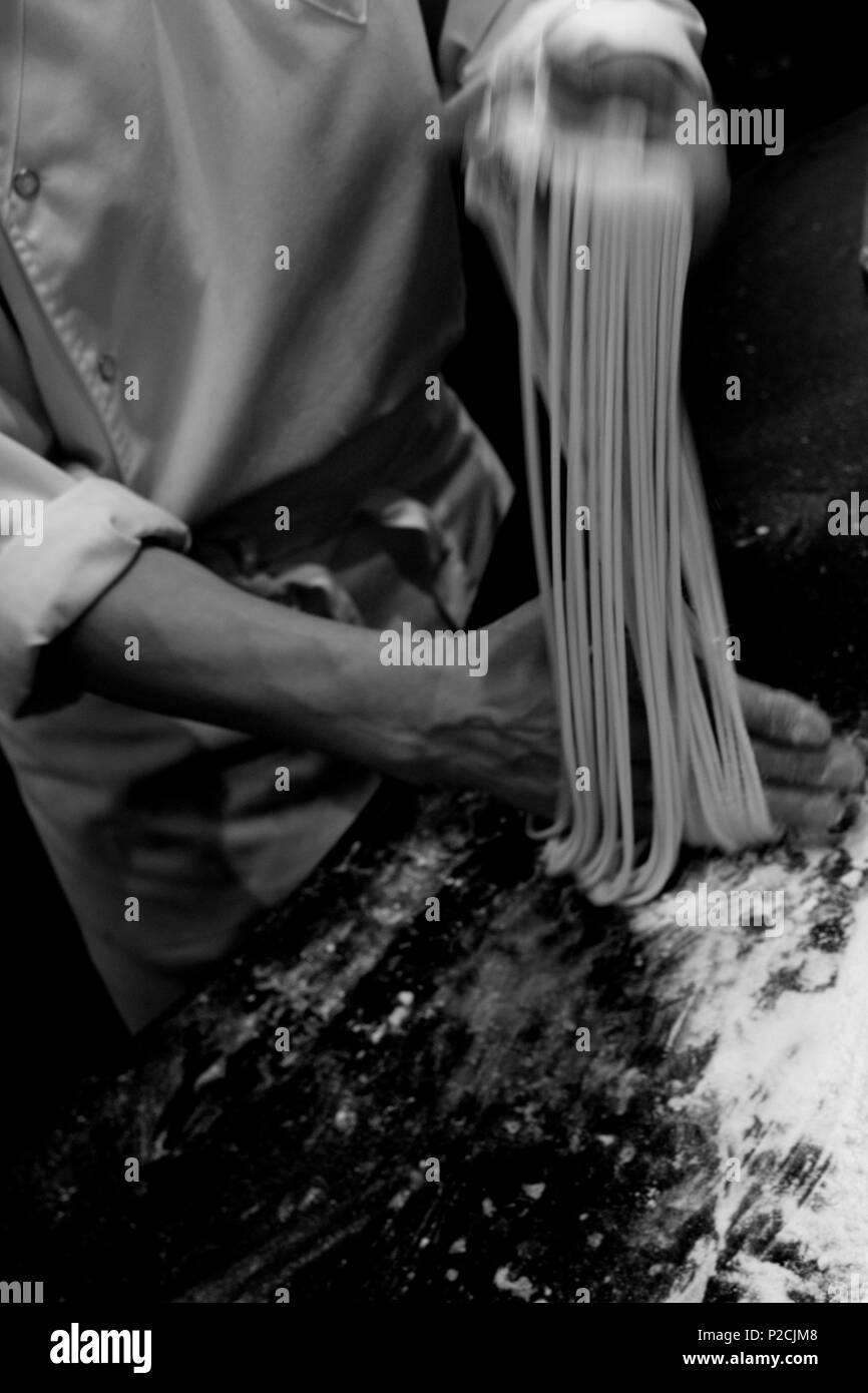 Singapur, Street Food, Weizen Nudel Stockfoto