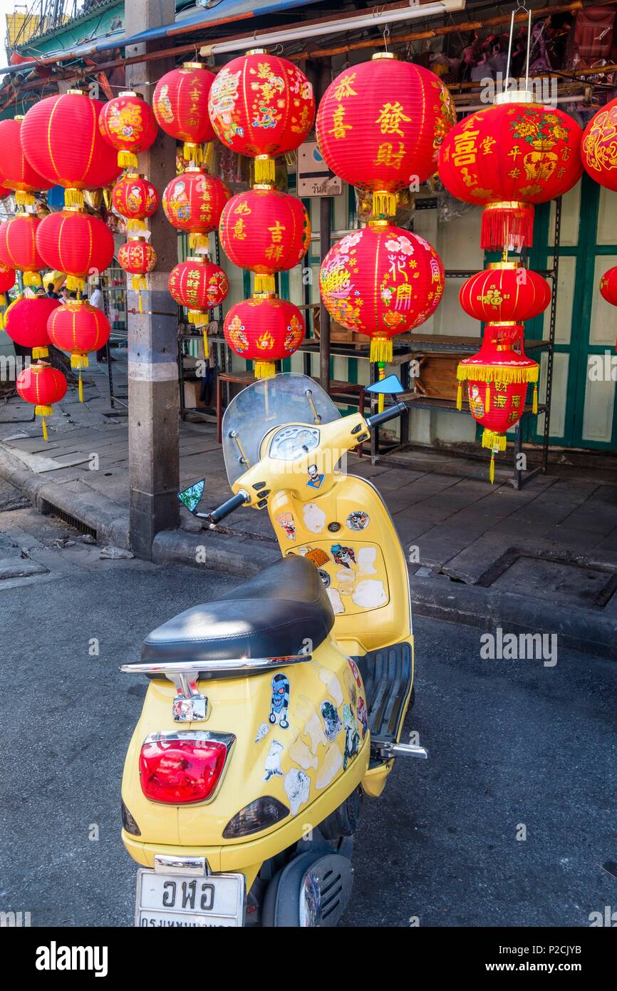 Thailand, Bangkok, Samphanthawong District, Chinatown, das Chinesische Laternen shop Stockfoto