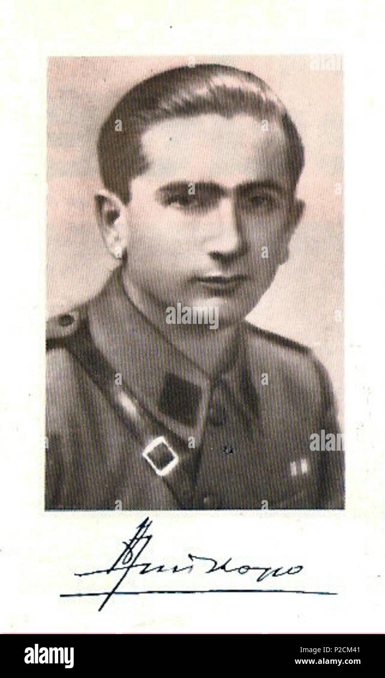 . Englisch: Hysni Kapo (1915-1979), Feldherr und führendes Mitglied der Partei der Arbeit Albaniens. 17 Oktober 2010, 17:17:15. NA. Foto im späten 40s25 Hysni Kapo genommen Stockfoto