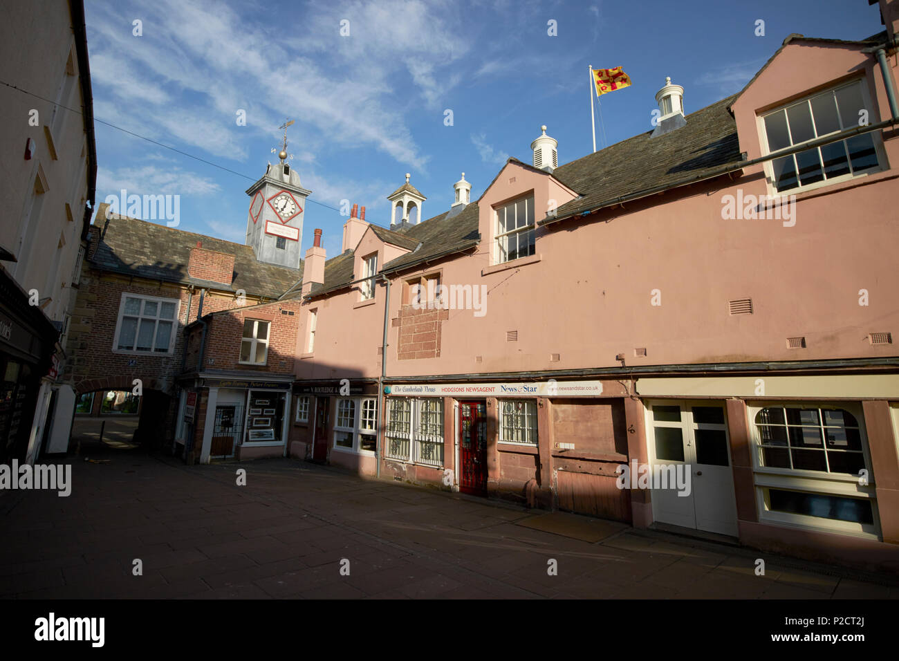 Rückseite des alten Rathauses in St Albans Zeile Carlisle Cumbria England Großbritannien Stockfoto