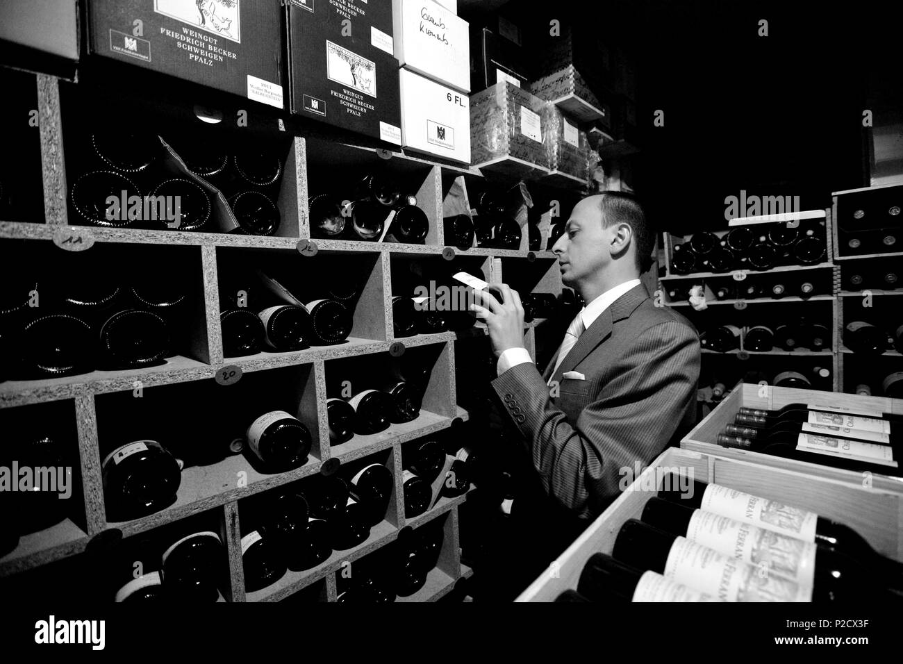 Frankreich, Paris, Il vino Restaurant von Enrico Bernardo, im Keller Stockfoto