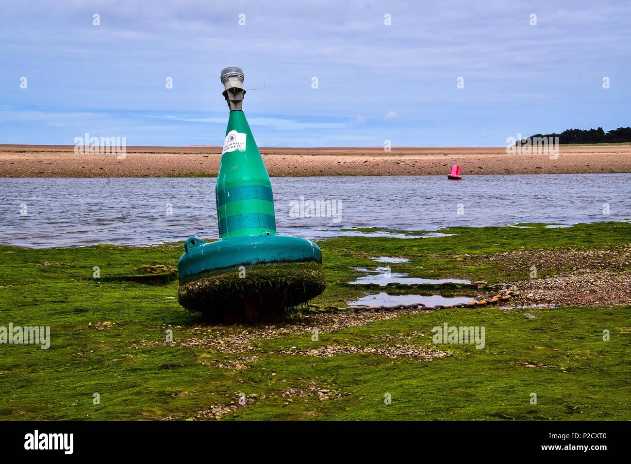 Steuerbord Kanal marker Boje Stockfoto