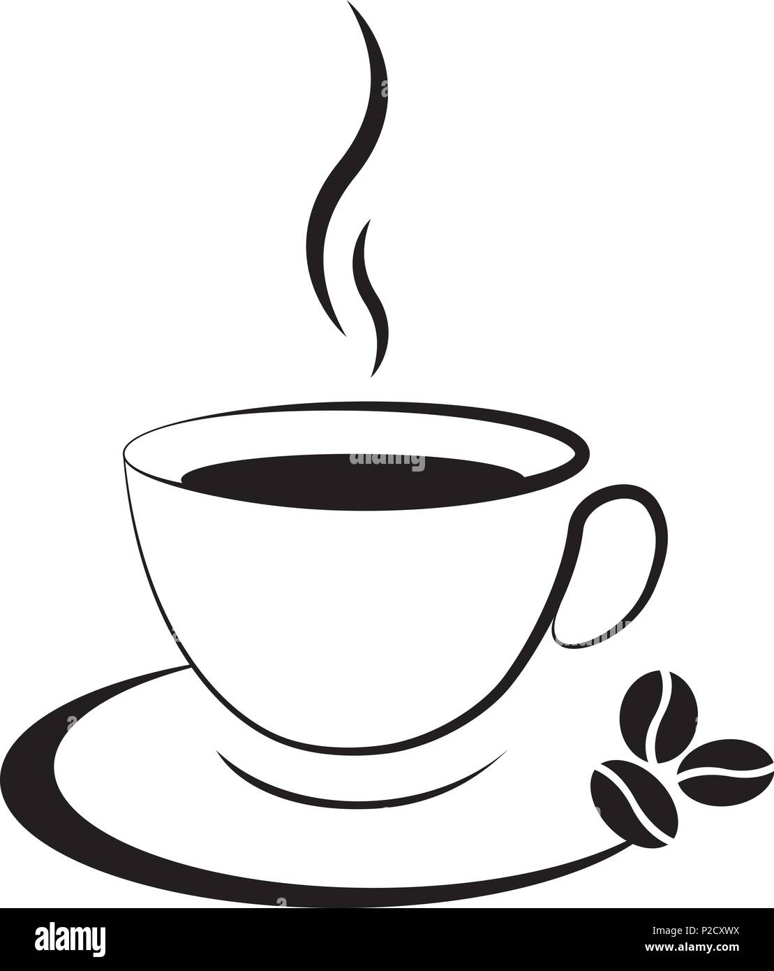 Heiße tasse kaffee Symbol auf weißem Hintergrund Stock-Vektorgrafik - Alamy