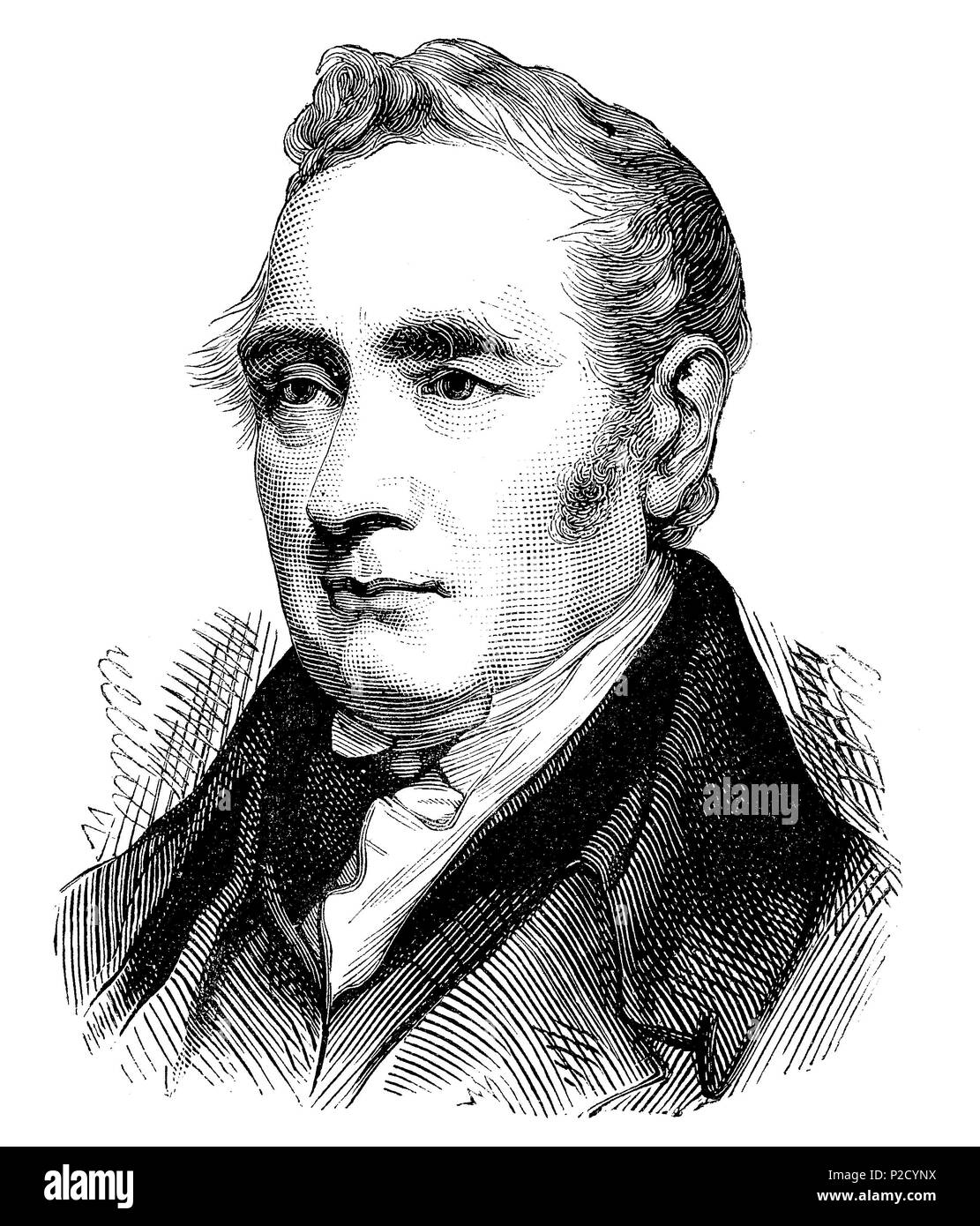 George Stephenson, 1781 - 1848, war ein britischer Ingenieur und Maschinenbauer, digitale Reproduktion von einem ursprünglichen Drucken aus dem 19. Jahrhundert verbessert, 1881 Stockfoto