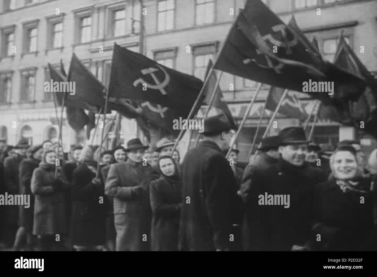 . ? Eština: Prokomunisti?? Ich agitáto tí, záb?r z amerického filmového týdeníku" der März der Zeit'. 18. September 1947. National Archives (archive.org) 3 Agitace-1947 Stockfoto