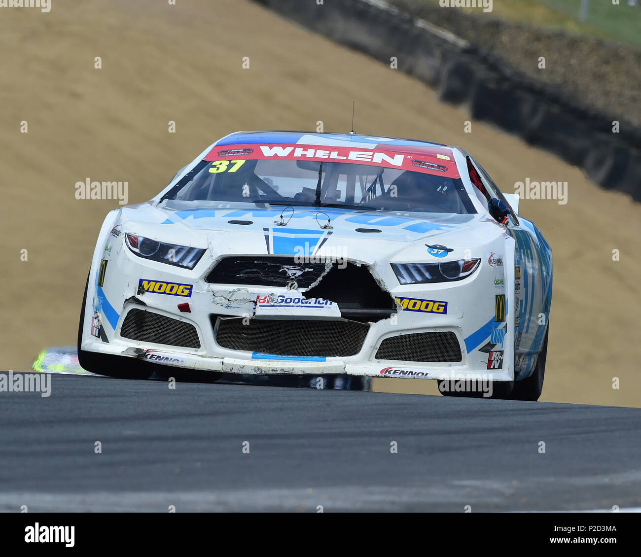 Thomas Ferrando, Ford Mustang, NASCAR Whelen Euro Serie, Elite 1, American Speedfest VI, Brands Hatch, Juni 2018, Automobile, Autosport, Autos, Circ. Stockfoto