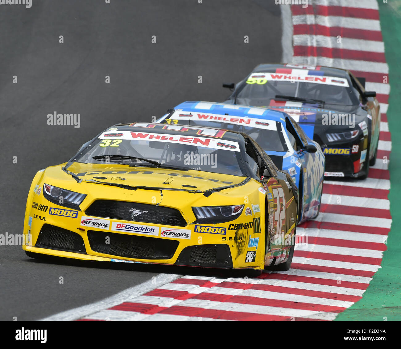 Römische Iannetta, Ford Mustang, NASCAR Whelen Euro Serie, Elite 1, American Speedfest VI, Brands Hatch, Juni 2018, Automobile, Autosport, Autos, Circus Stockfoto