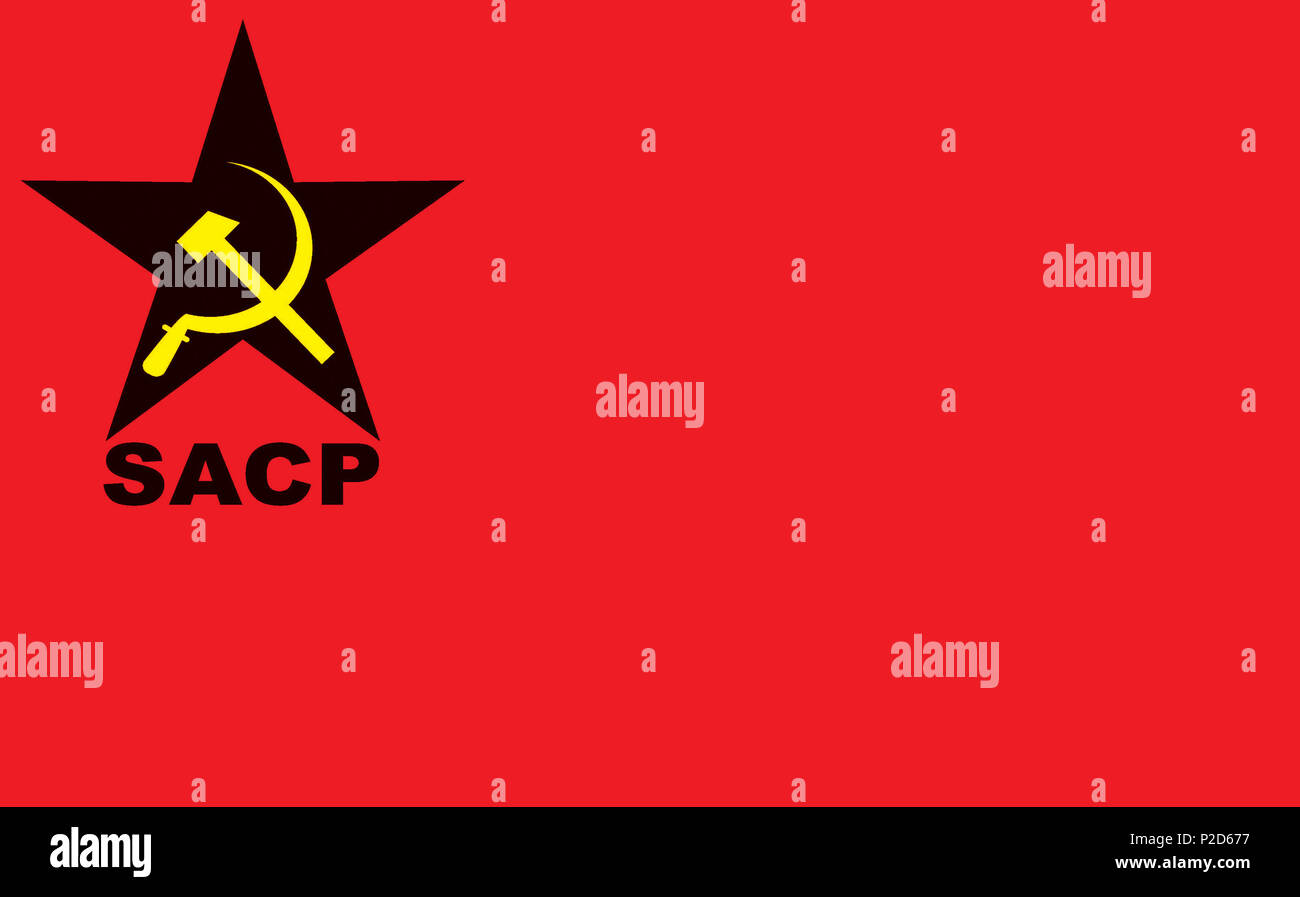 . SACP 20 Flagge der Südafrikanischen Kommunistischen Partei Stockfoto