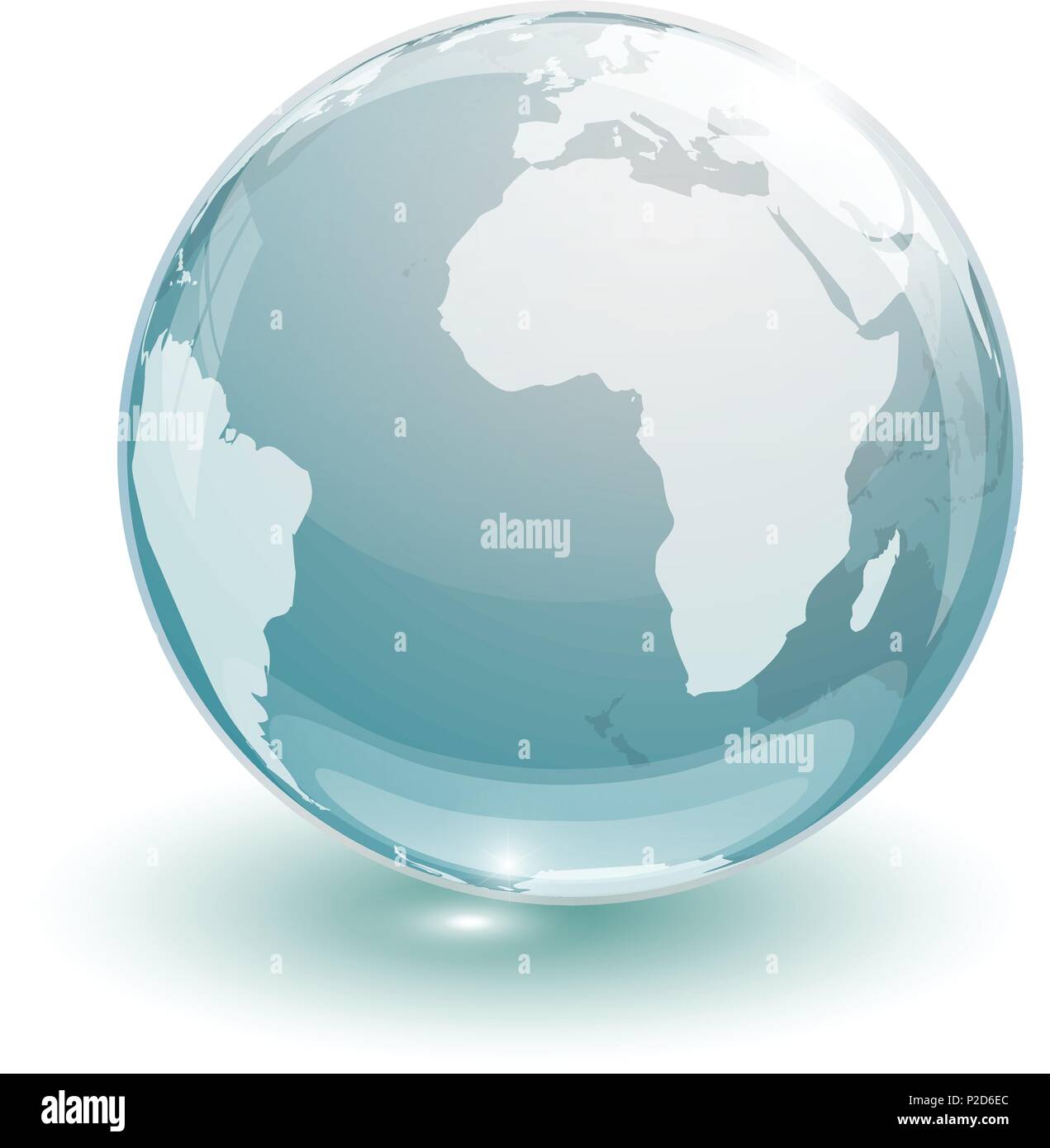 Glas globus erde Karte 3d-blau auf weißem Hintergrund Stock-Vektorgrafik -  Alamy