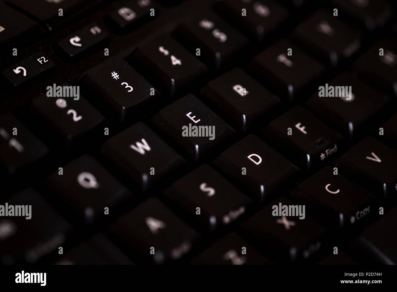 Nahaufnahme von einer PC-Tastatur. Stockfoto