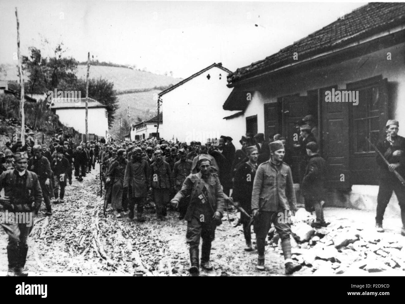 11 erfassten Deutschen in Užice 1941 Stockfoto