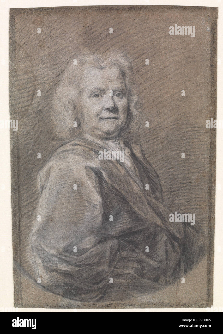. Portret van Herman Boerhaave (recto) Schets van een staande Mann (verso). Jan Wandelaar maakte omstreeks 1720 zijn Eerste wetenschappelijke illustraties voor de Amsterdamse medicus Frederick Ruysch (1638-1731). Drie jaar später kreeg hij opdracht om Het anatomieboek De Humani Corporis Fabrica van Andreas Vesalius (1514-1564) te illustreren ten behoeve van de nieuwe editie Tür de Leidse hoogleraren Herman BOERHAAVE (1668-1738) de Bernhard Siegfried Albinus (1697-1770). De uitgave, 1725 verschenen, bevatte een Tür Wandelaar gegraveerd portret van Boerhaave (afb. a). Deze tekening war Het m Stockfoto