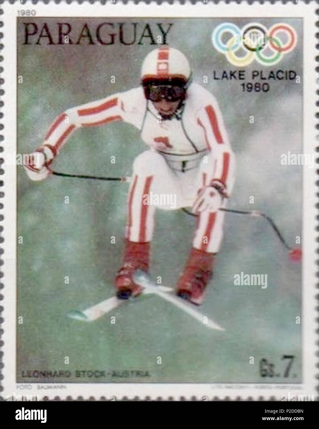 . Leonhard Stock. 1980. Unbekannt 31 Leonhard Stock 1980 Paraguay Stempel Stockfoto