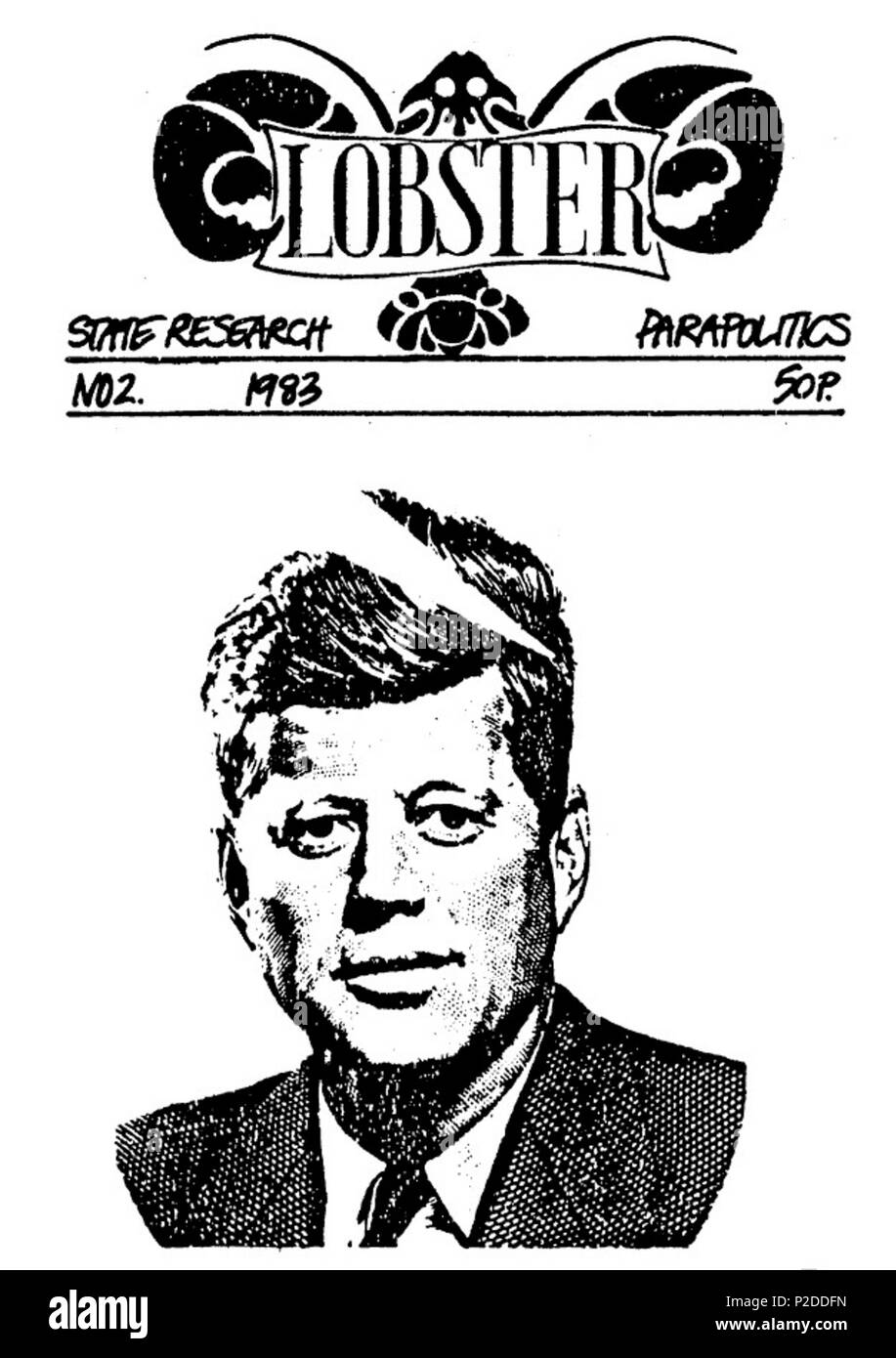 . Titelbild von Hummer Magazin Ausgabe #2, November 1983, mit einem Bild von John F. Kennedy. 14. August 2012 (original Upload Datum). Robin Ramsay und Stephen Dorril 31 Hummer - Ausgabe 2-1983 Stockfoto