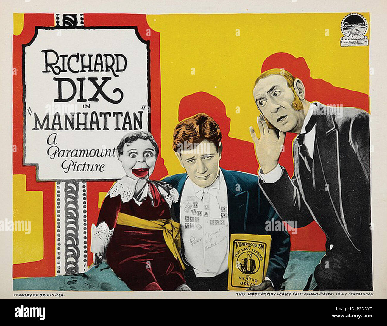 . Englisch: card Lobby für die Amerikanische romantische Abenteuer Film Manhattan 1924. 1924. Paramount Pictures 33 Manhattan (1924) Lobby card Stockfoto
