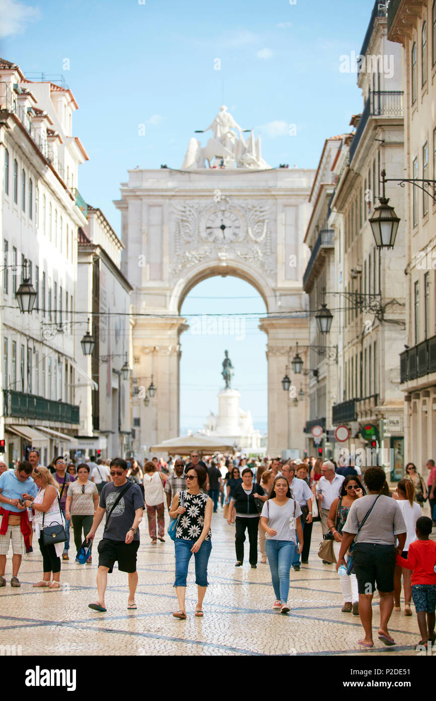 Rua Augusta, Baixa, Lissabon, Portugal Stockfoto