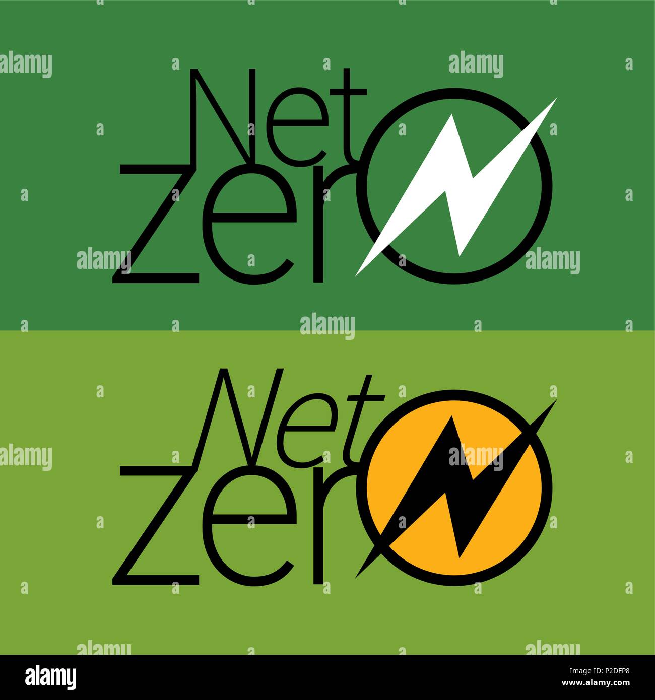 Power Net zero Logo Branding Corporate ID Stock Vektor