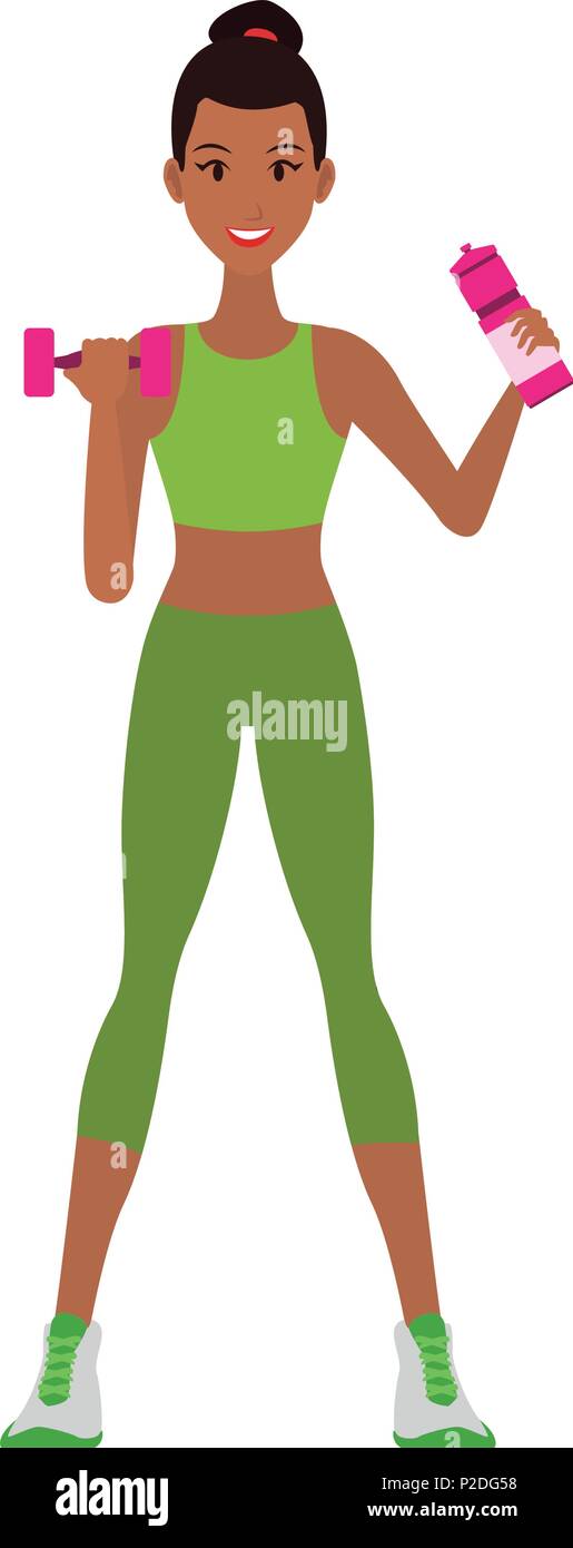 Fitness Frau cartoon Stock Vektor