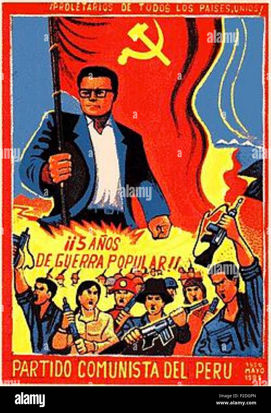 . Español: Poster de Sendero. 1985. Sendero Luminoso 51 SenderoLuminosoPoster Stockfoto