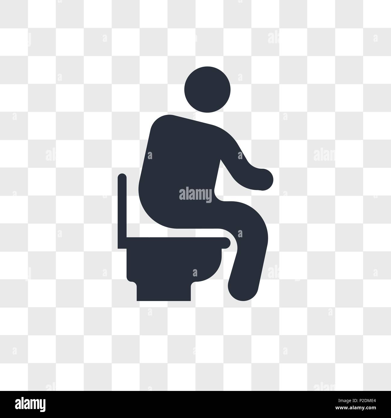Mann sitzt auf der Toilette vektor Icon auf transparentem Hintergrund isoliert, man auf der Toilette sitzt logo Konzept Stock Vektor