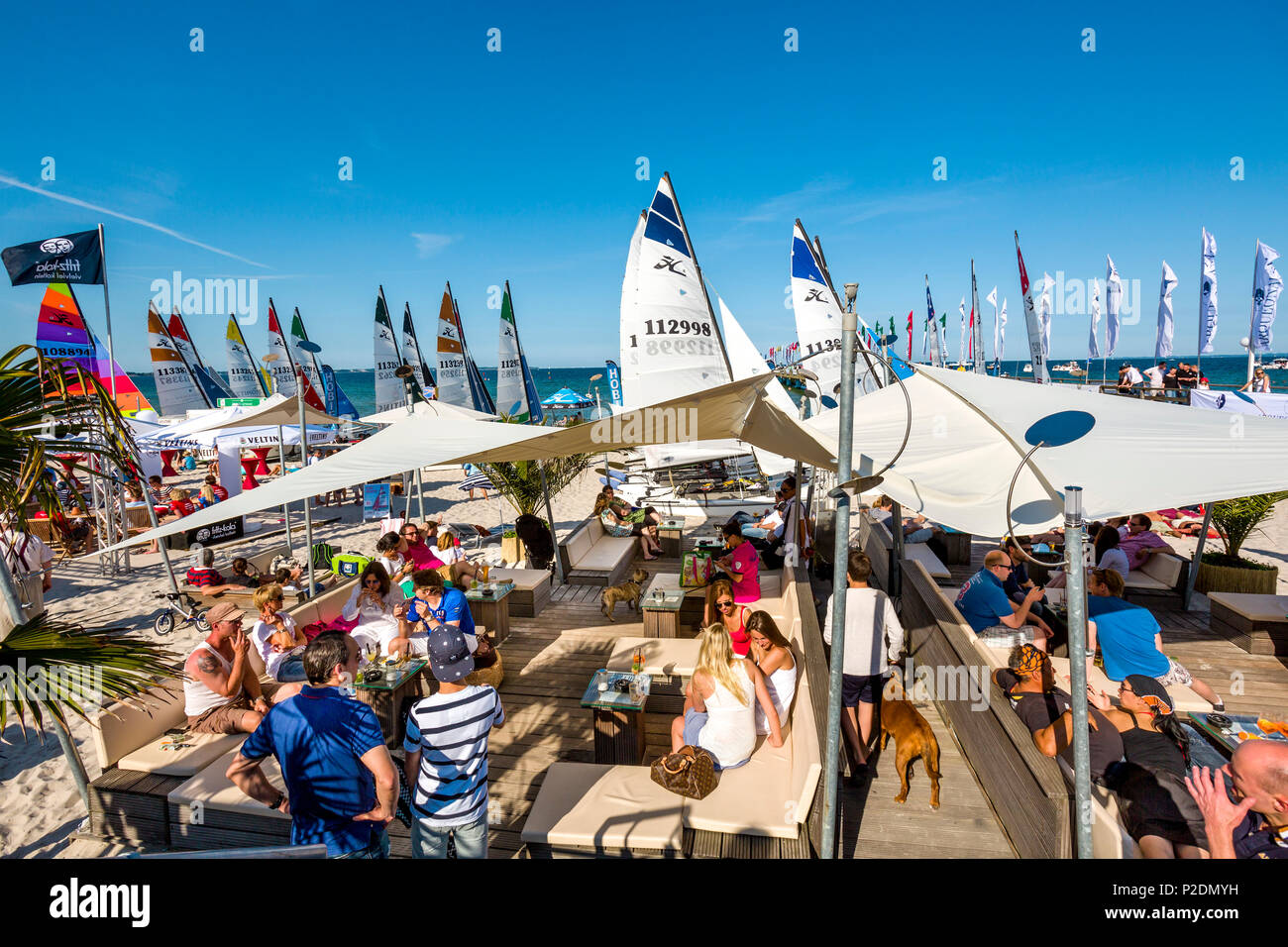 Beach Bar, Scharbeutz, Ostsee, Schleswig-Holstein, Deutschland Stockfoto