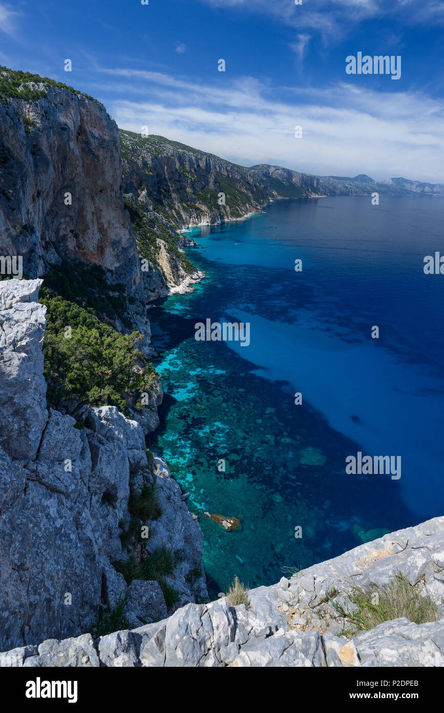 Bergige Landschaft, Golfo di Orosei, Selvaggio Blu, Sardinien, Italien, Europa Stockfoto