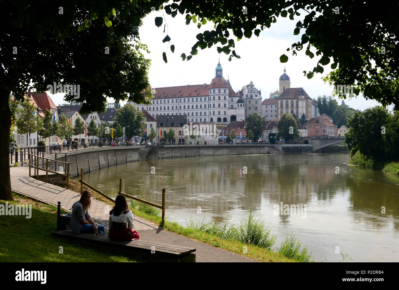 Blick auf die Burg, Neuburg an der Donau, Oberbayern, Bayern, Deutschland Stockfoto
