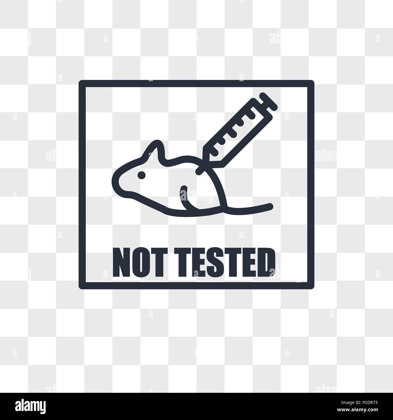 Nicht an Tieren vektor Icon auf transparentem Hintergrund isoliert getestet, nicht auf Tiere logo Konzept getestet Stock Vektor