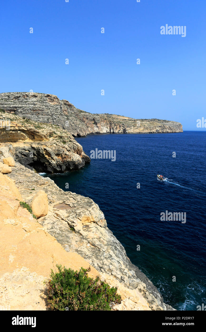 Die Blaue Grotte Grotten in der Nähe der Fischer Hafen von Wied iz-Zurrieq, Süd-Ost-Küste von Malta, Stockfoto