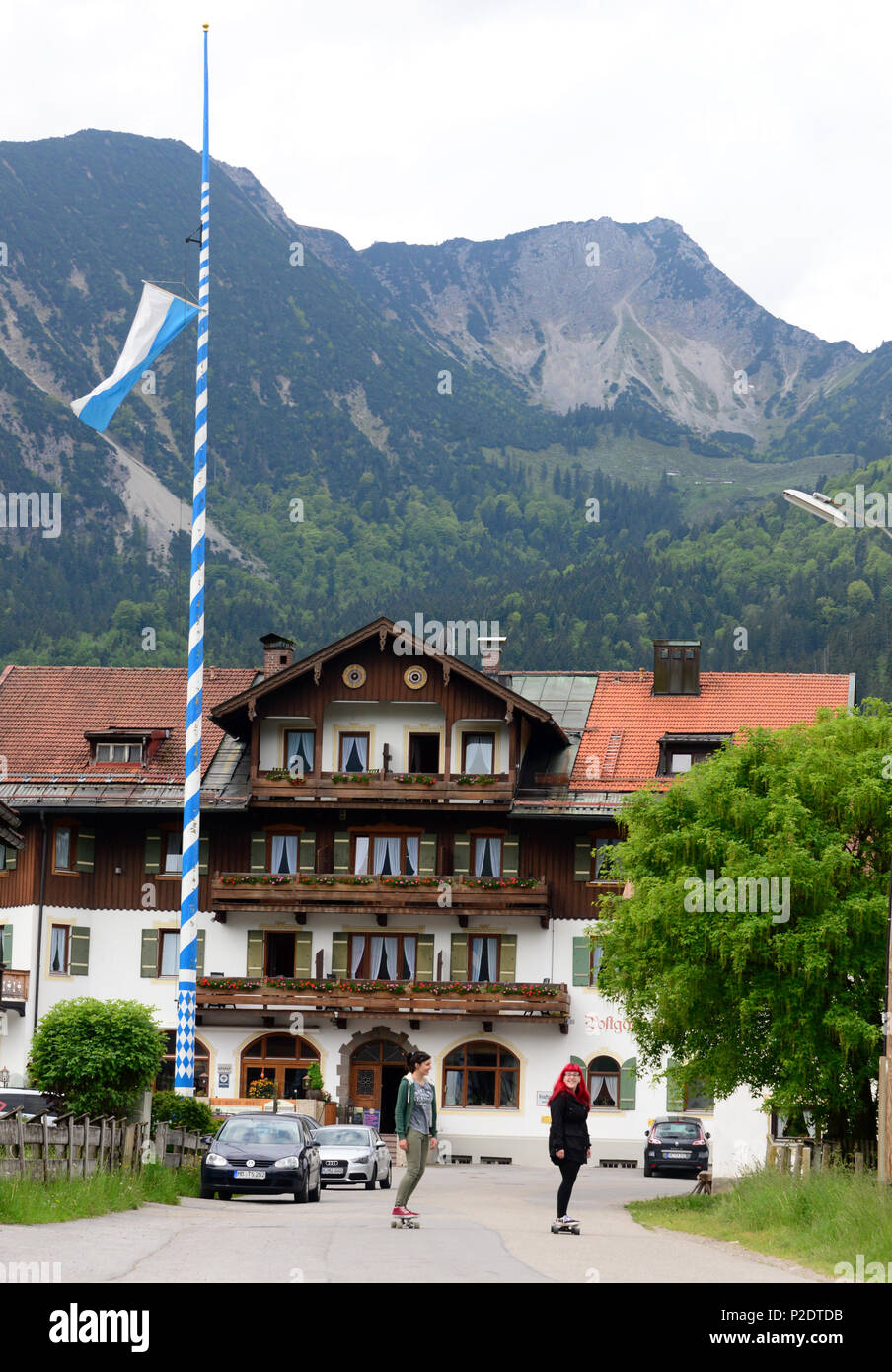 Geitau mit Aiplspitze in der Nähe von Bayrischzell, Oberbayern, Bayern, Deutschland Stockfoto