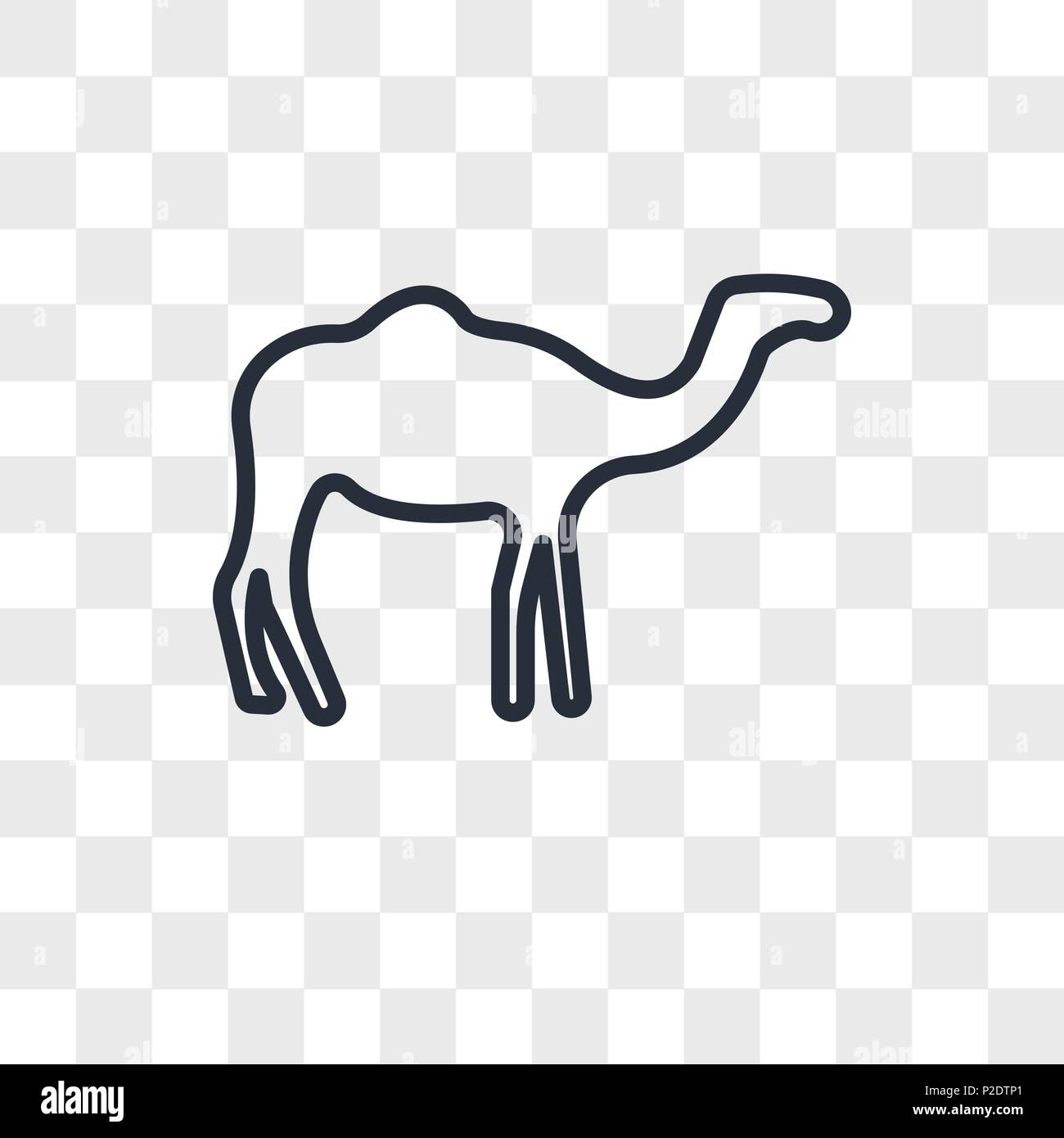 Dromedar vektor Icon auf transparentem Hintergrund isoliert, Dromedar logo Konzept Stock Vektor