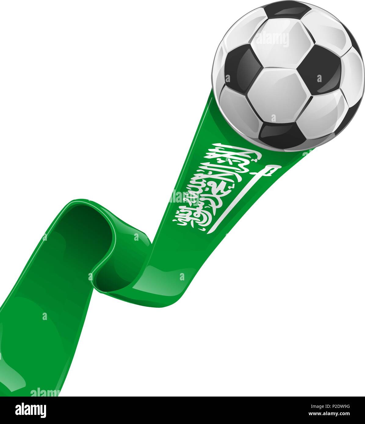 Arabia Saudita Fahne mit Fußball Stock Vektor