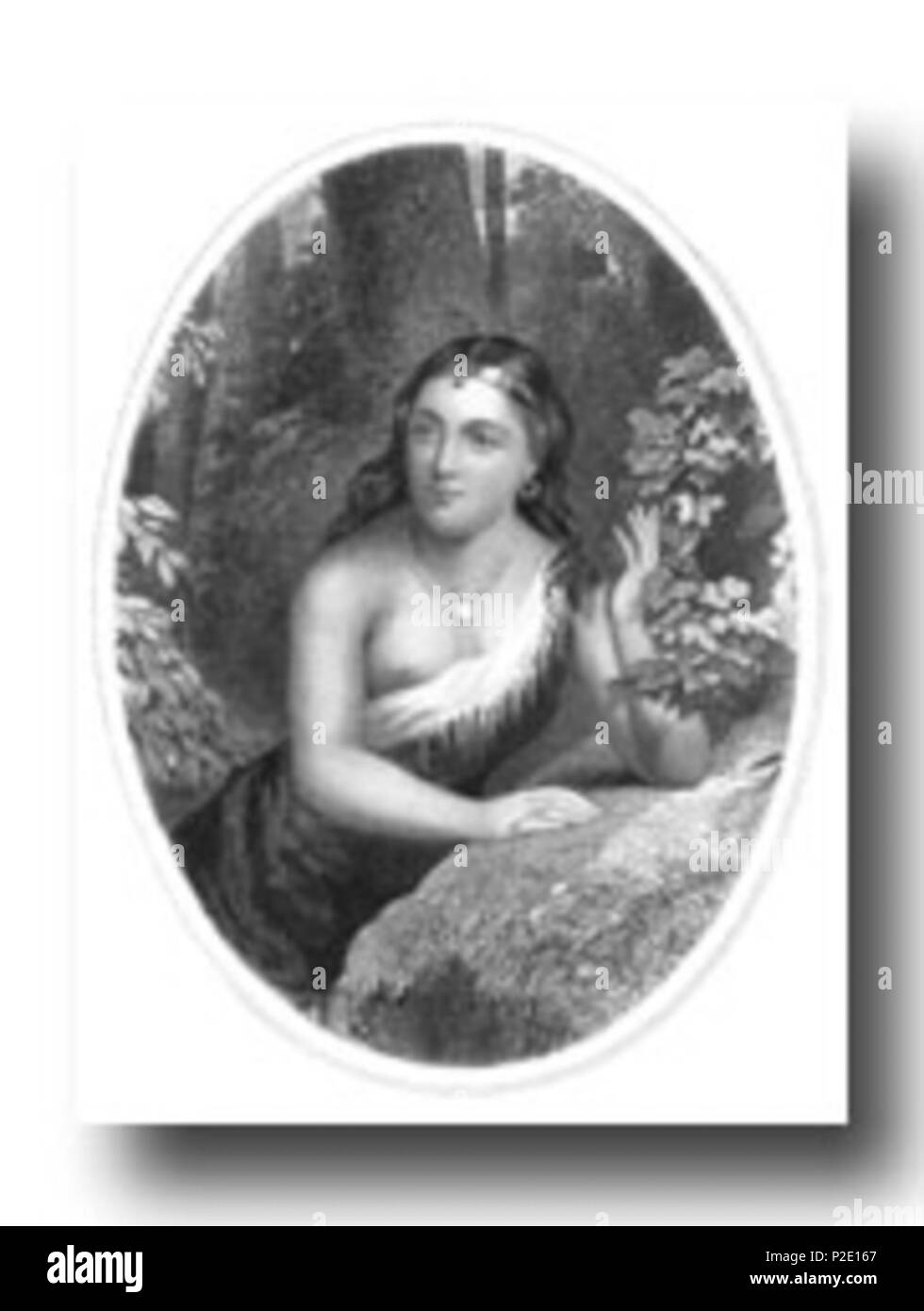 . Künstlerische Bilder von historischen Frauen auf der ganzen Welt. Datum unbekannt. Unbekannt 42 Pocahontas (vintage Malerei) Stockfoto