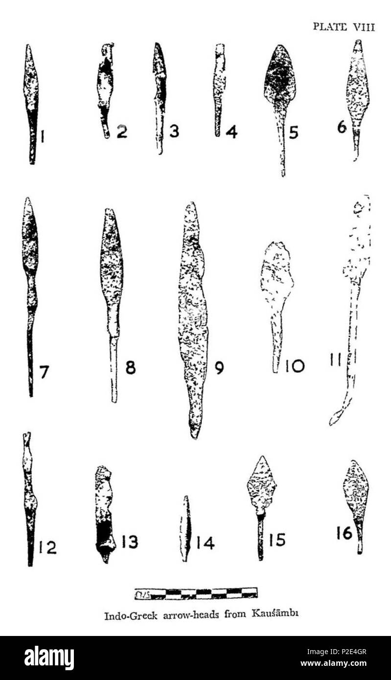 . Englisch: Indo-Greek Pfeilspitzen aus kausambi. 1. Januar 1980. Sharma, G.r. 26 Indo-Greek Pfeilspitzen aus Kausambi Stockfoto
