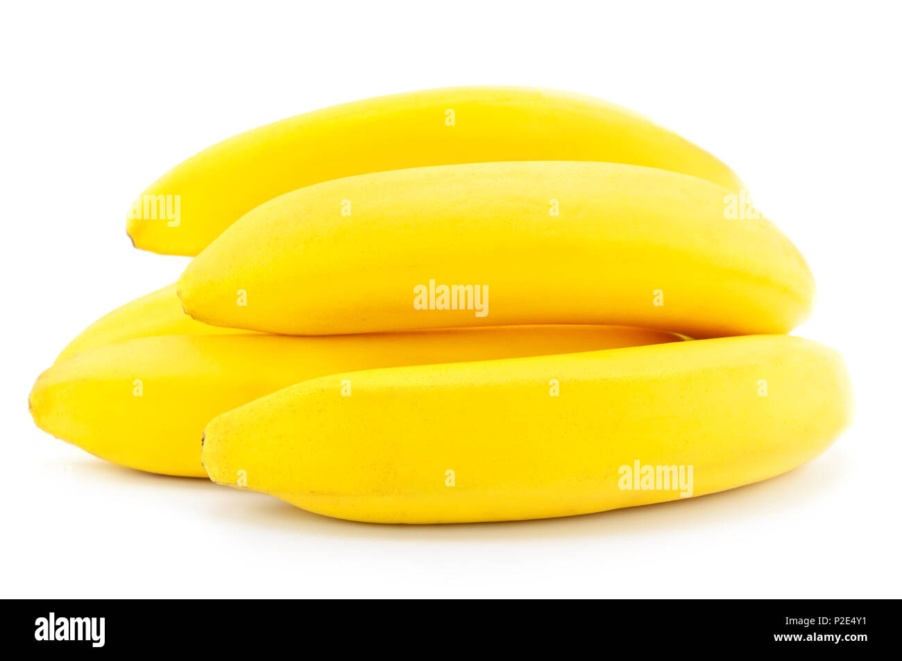 Bündel Bananen isoliert auf weißem Hintergrund Stockfoto