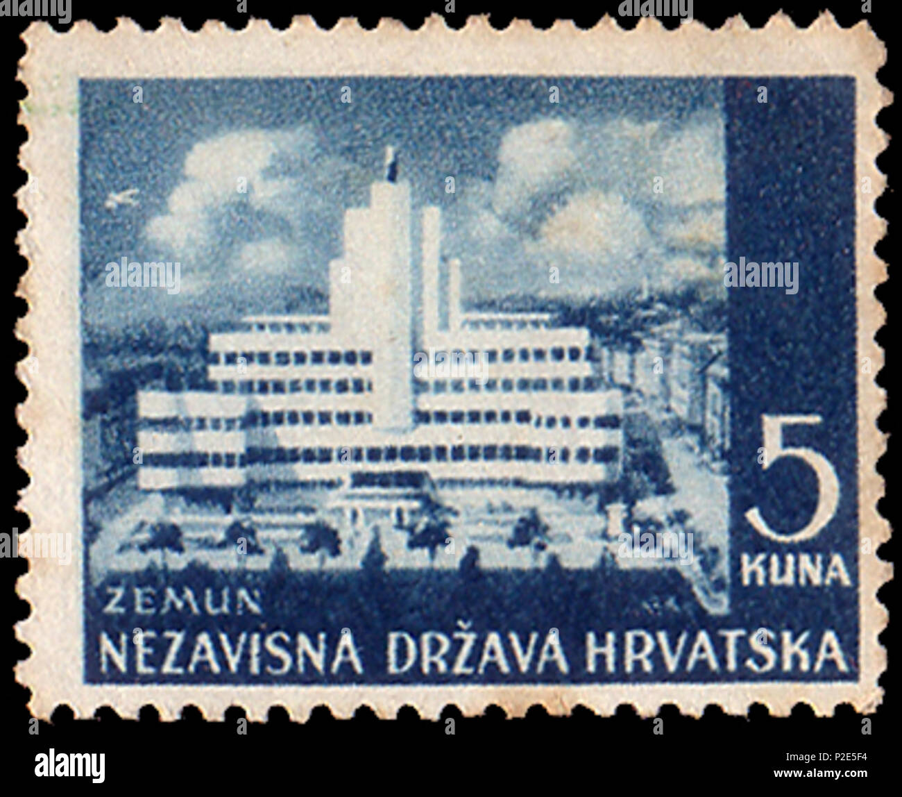 Estina Postovni Znamka Nezavisleho Statu Hodnot V Chorvatsko 5 Kun Se Zemunem Nejvychodn Jsim M Stammzellen