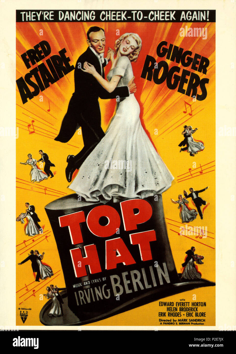 Promotional poster Kunst für die Motion picture Top Hat. Stockfoto