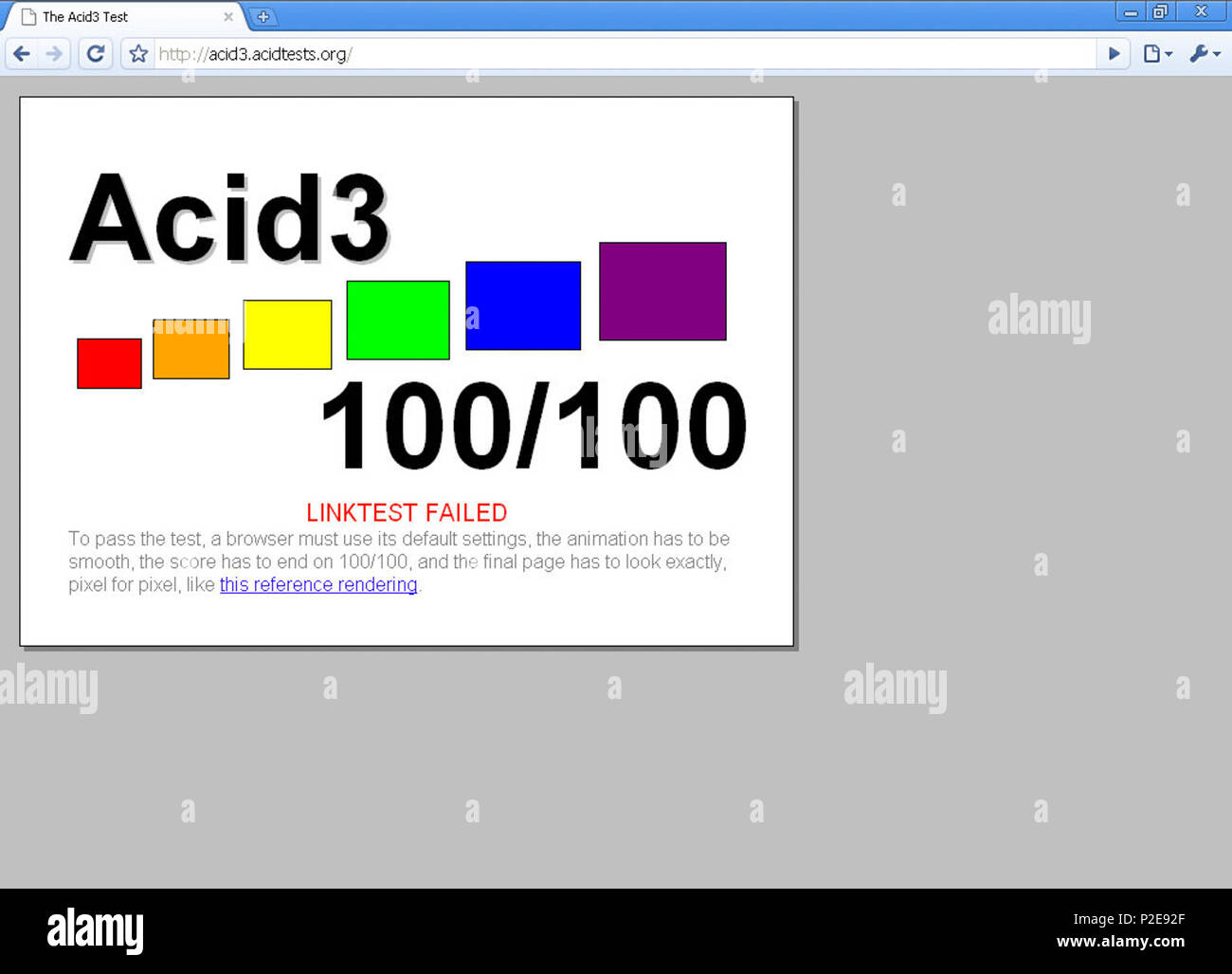 . Acid3-Test. Eisen. 2009-05, Ich, Ich, Ich, -25. Diese Datei fehlt, Informationen zum Autor. 53 SRWare Iron 2 - Acid3 Stockfoto