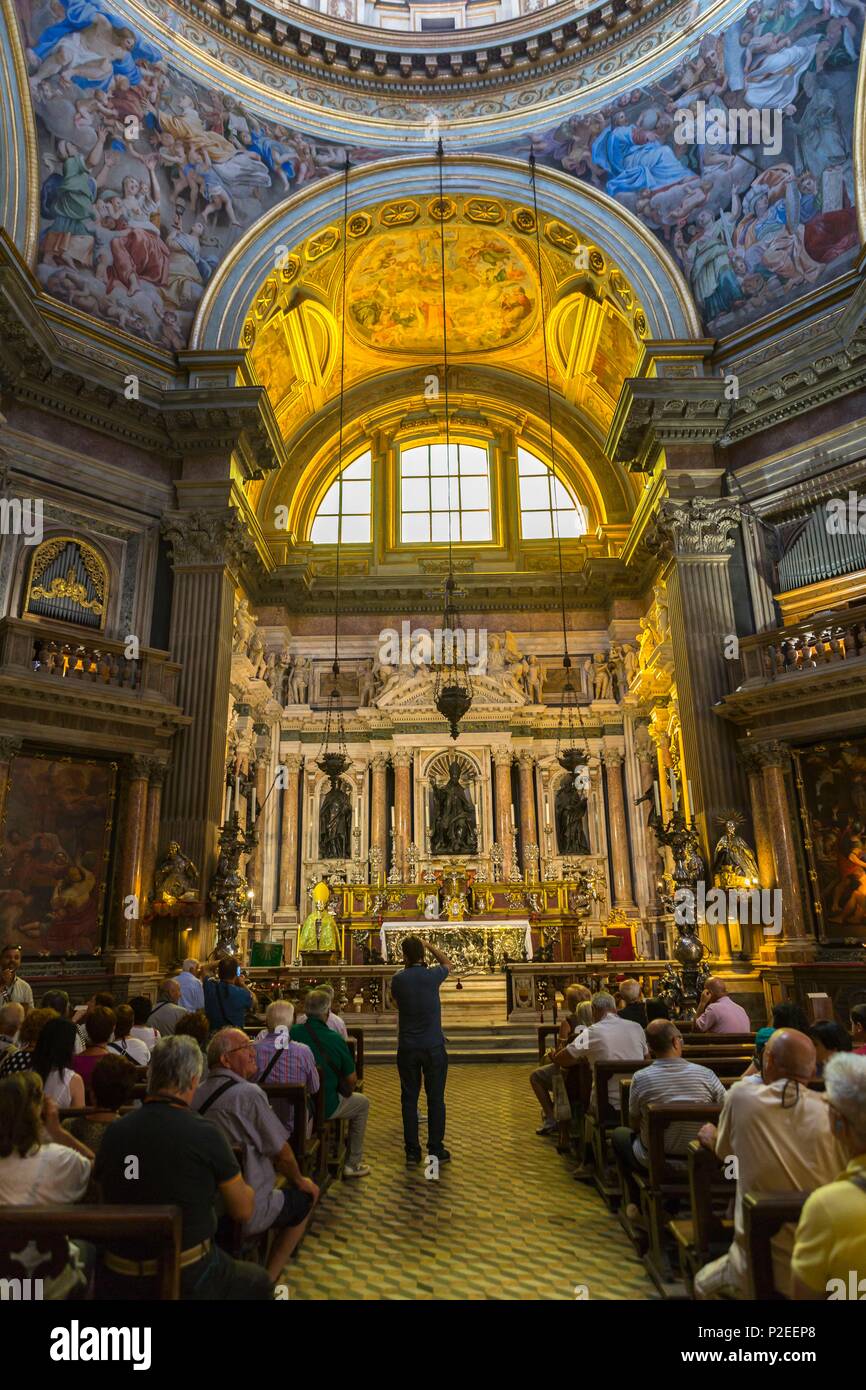 Italien, Kampanien, Neapel, historischen Zentrum als Weltkulturerbe von der UNESCO, die Kathedrale Santa Maria Assunta oder Duomo di Napoli, der Kathedrale von Neapel, zwischen dem Ende des 13. und Beginn des 14. Jahrhunderts, die Kapelle der Schatz des Heiligen Januar (Cappella del Tesoro di San Gennaro) Stockfoto