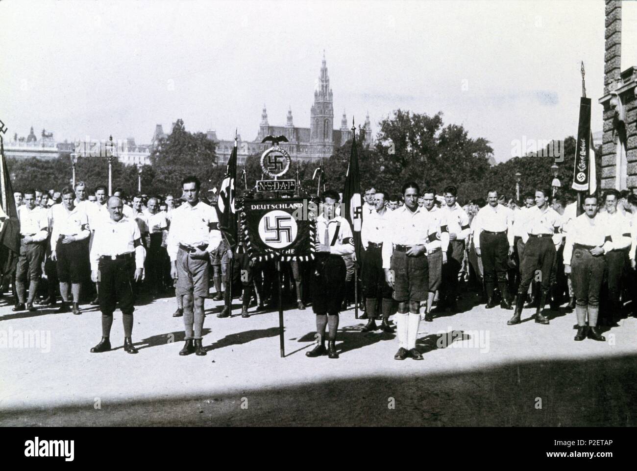 Weltkrieg II. Österreichischen Faschisten protestieren gegen den Friedensvertrag von St. Germain. Stockfoto