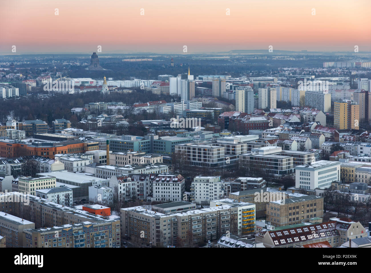 Architektur, Aussen, von Oben, Sonnenuntergang, Sachsen, Leipzig, Deutschland, Europa Stockfoto