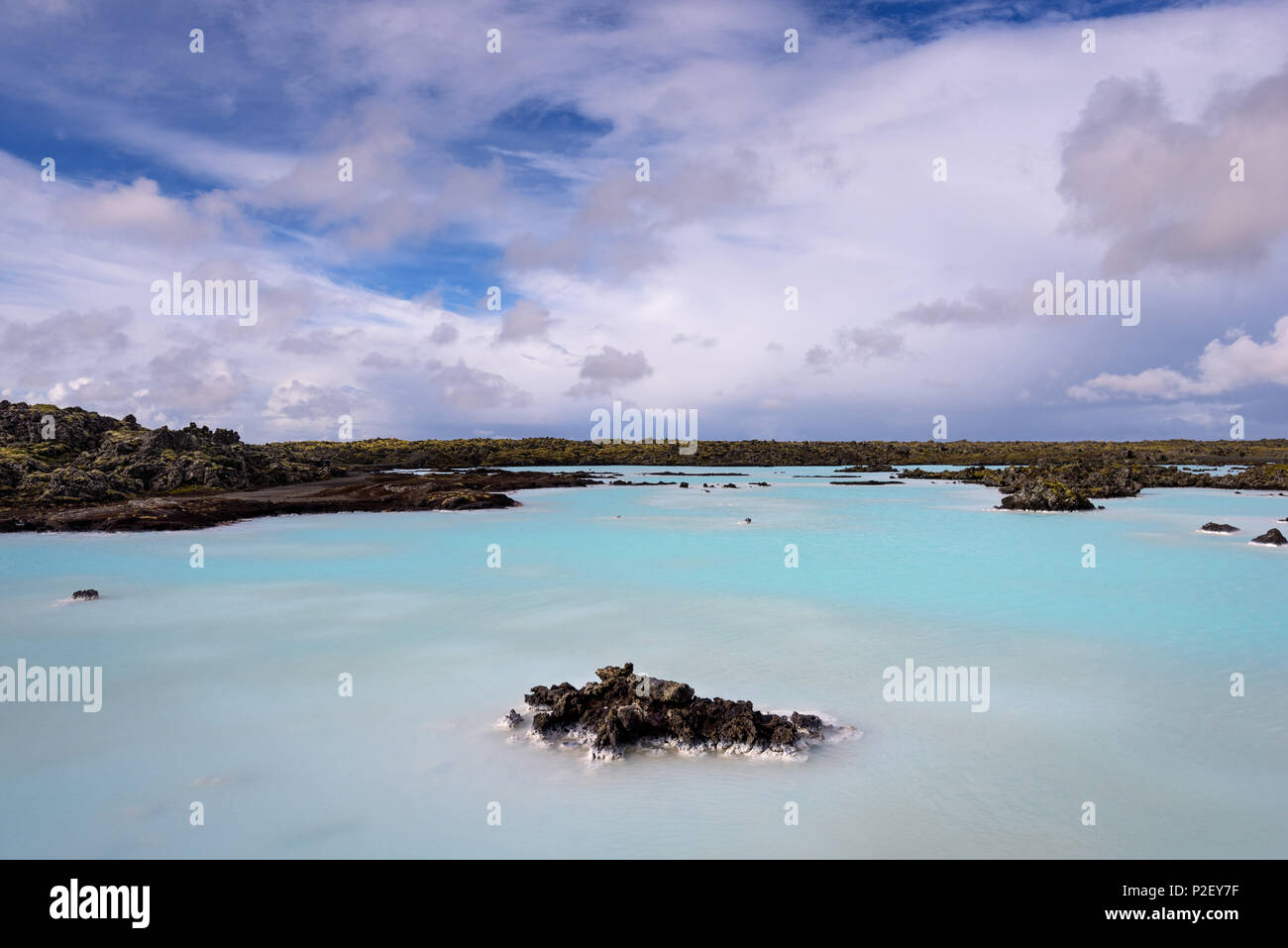 Blue Lagoon, Bucht, See, Thermalbecken im Freien, Grindavík, Reykjanes, Island, Europa Stockfoto