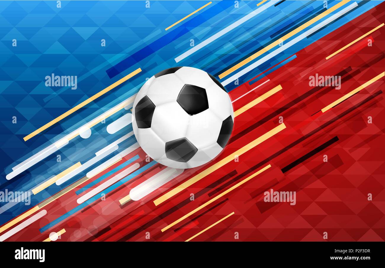Fußball-Ereignis Illustration, Web Banner Design der Fußball-Ball mit festlichen Farbe Hintergrund. EPS 10 Vektor. Stock Vektor