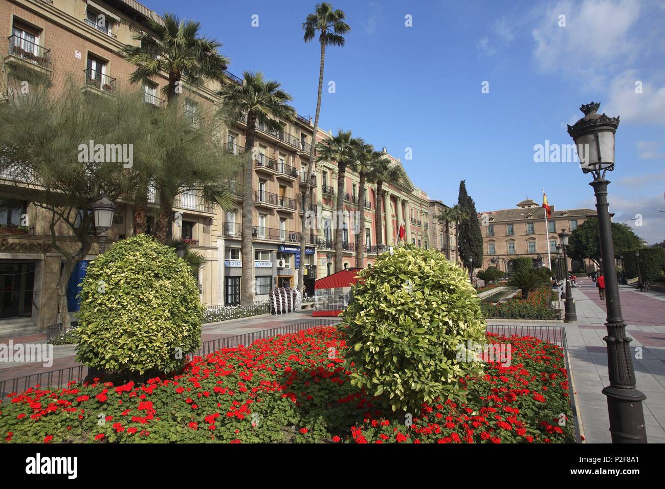 Spanien - La Huerta de Murcia (Kreis) - MURCIA. Murcia (Hauptstadt); Plaza de La Glorieta de España. Stockfoto