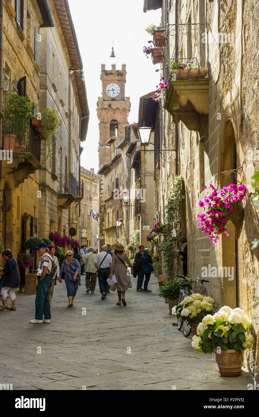 Pienza Val d'Orcia, in der Provinz von Siena, Toskana, Italien, UNESCO Weltkulturerbe Stockfoto