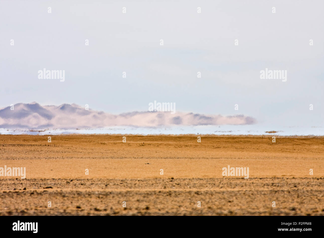 Fata Morgana, Mirage in der libyschen Wüste, Libyen, Nordafrika Stockfoto