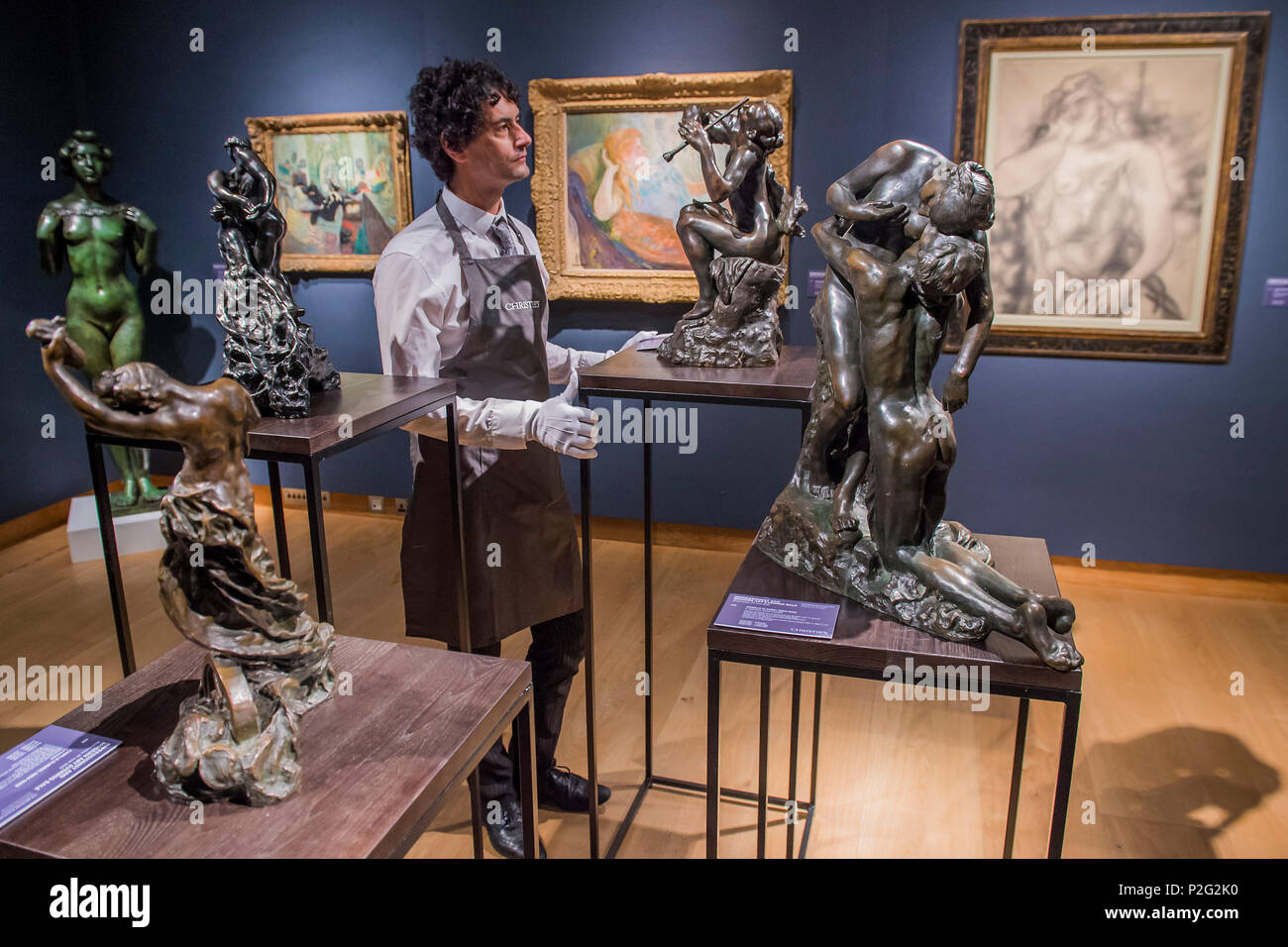 London, Großbritannien. 15. Juni 2018. Bronze Skulpturen von Camille Claudel, Schätzungen reichen von £ 300.000 £ 900.000 - Christie's Impressionist und Moderne Kunst Verkauf Vorschau. Die moderne britische Kunst Abend Verkauf wird am 19. Juni 2018 stattfinden, bei Christie's King Street. Credit: Guy Bell/Alamy leben Nachrichten Stockfoto