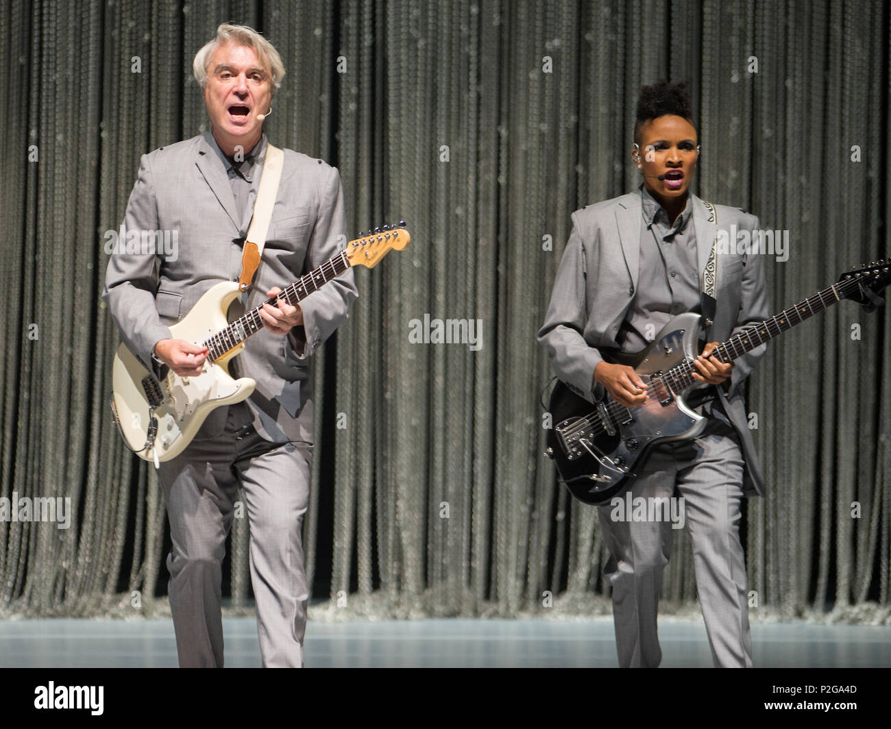 Glasgow, UK. 15 Jun, 2018. David Byrne im Konzert in der Royal Concert Hall, Glasgow, Großbritannien, 15. Juni 2018 Credit: Westy Musik Tog/Alamy leben Nachrichten Stockfoto